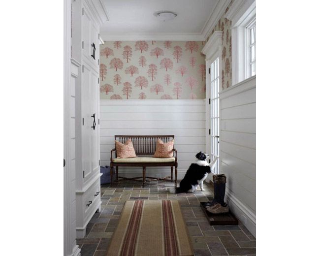 Shiplap Panelling Wallpaper Foyers Stairs And Halls