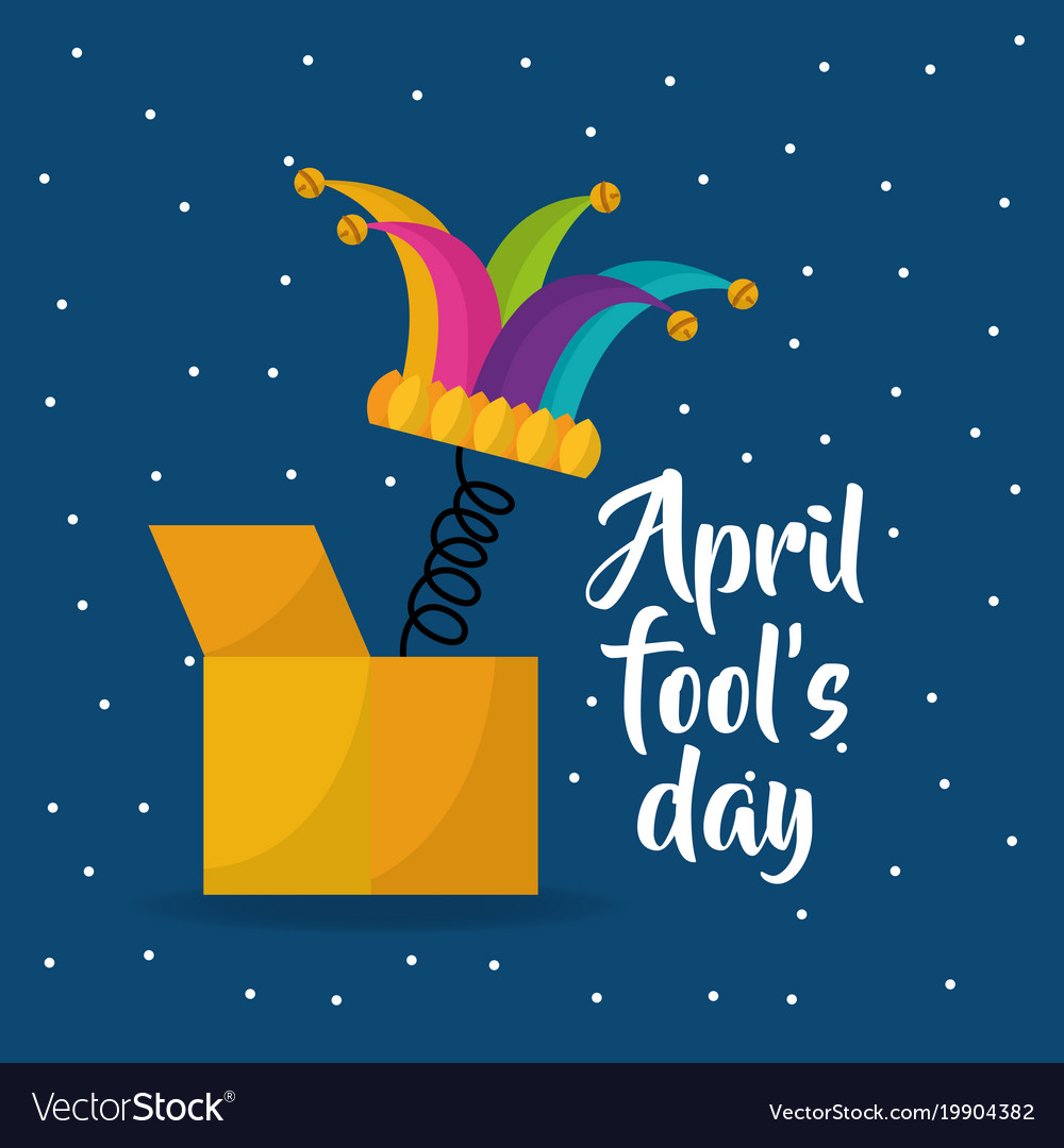 Jester Hat April Fools Day Dots Background Vector Image