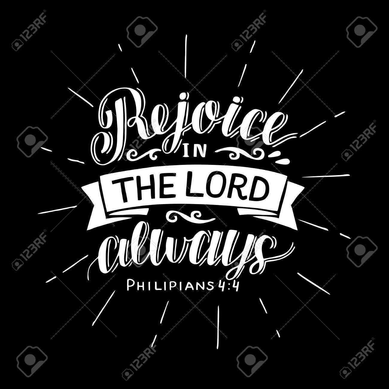 Hand Lettering With Bible Verse Rejoice In The Lord Always On