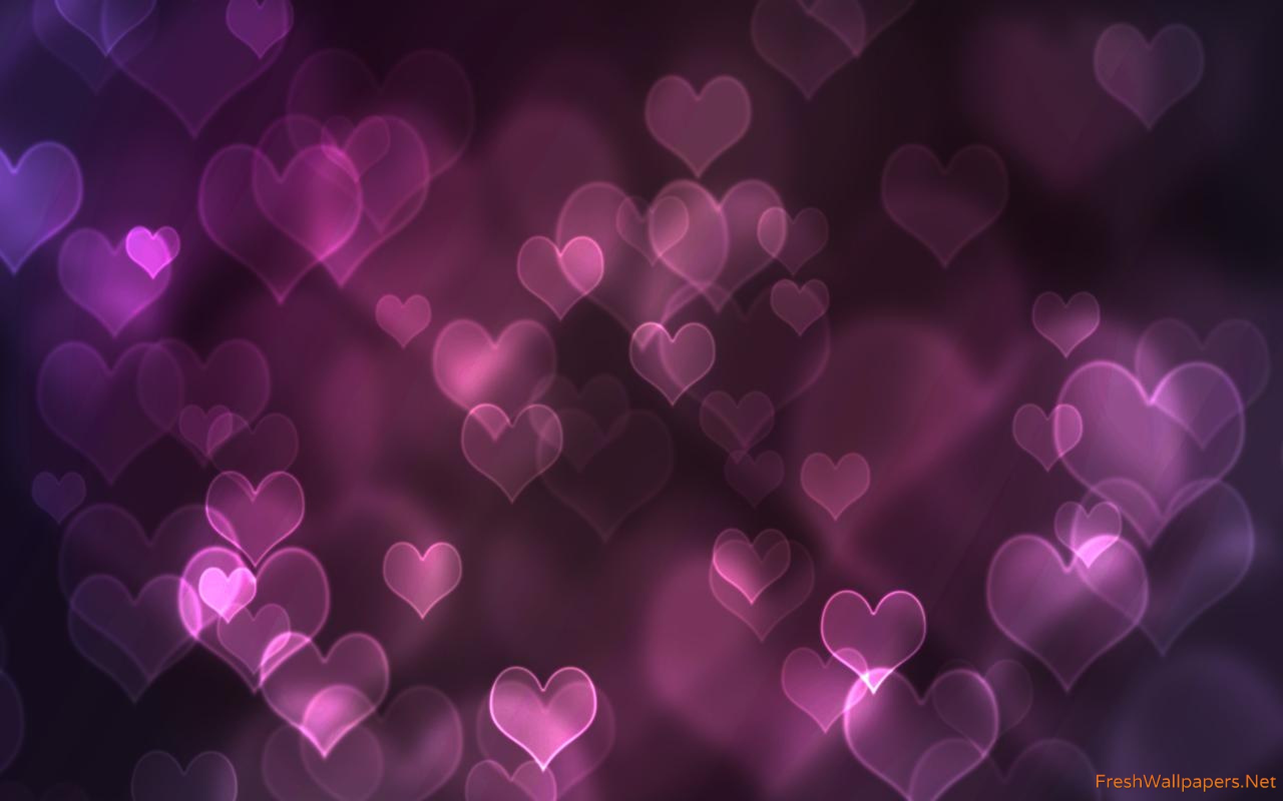 Purple Hearts Love Wallpaper Freshwallpaper