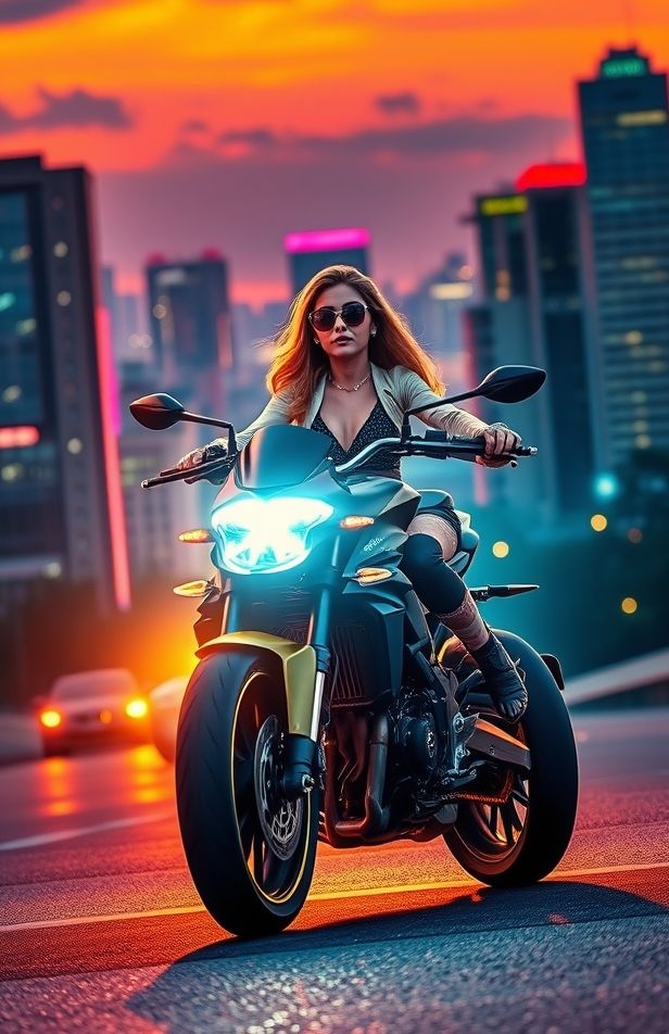 Motorcycle Girl Wallpaper