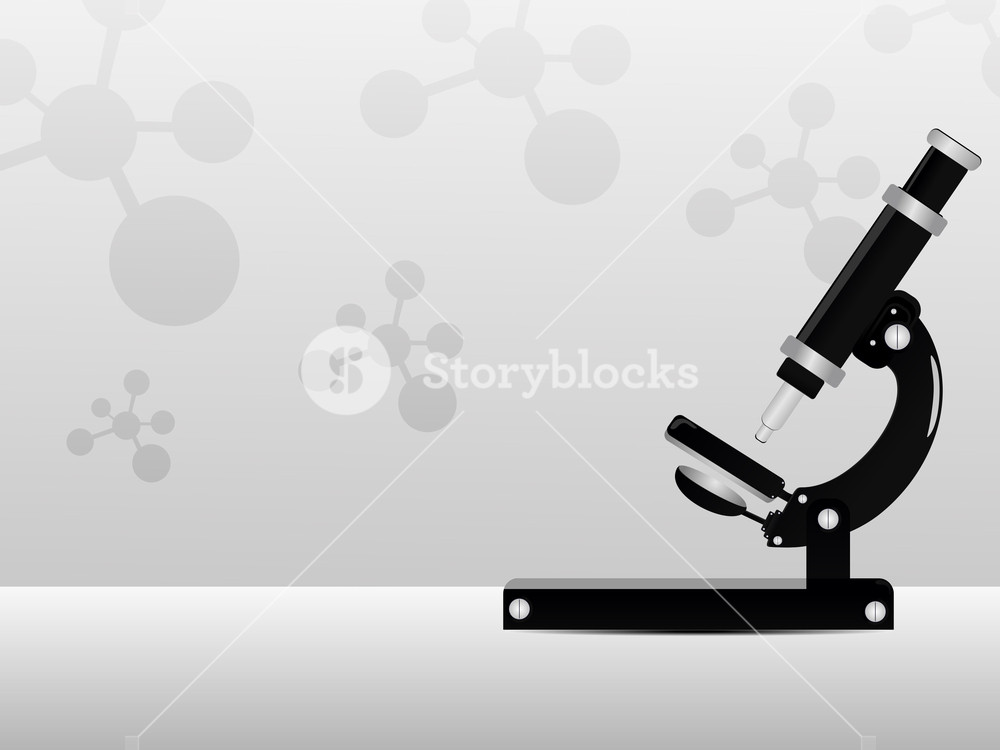 Vector Molecule Medical Background With Microscope Royalty