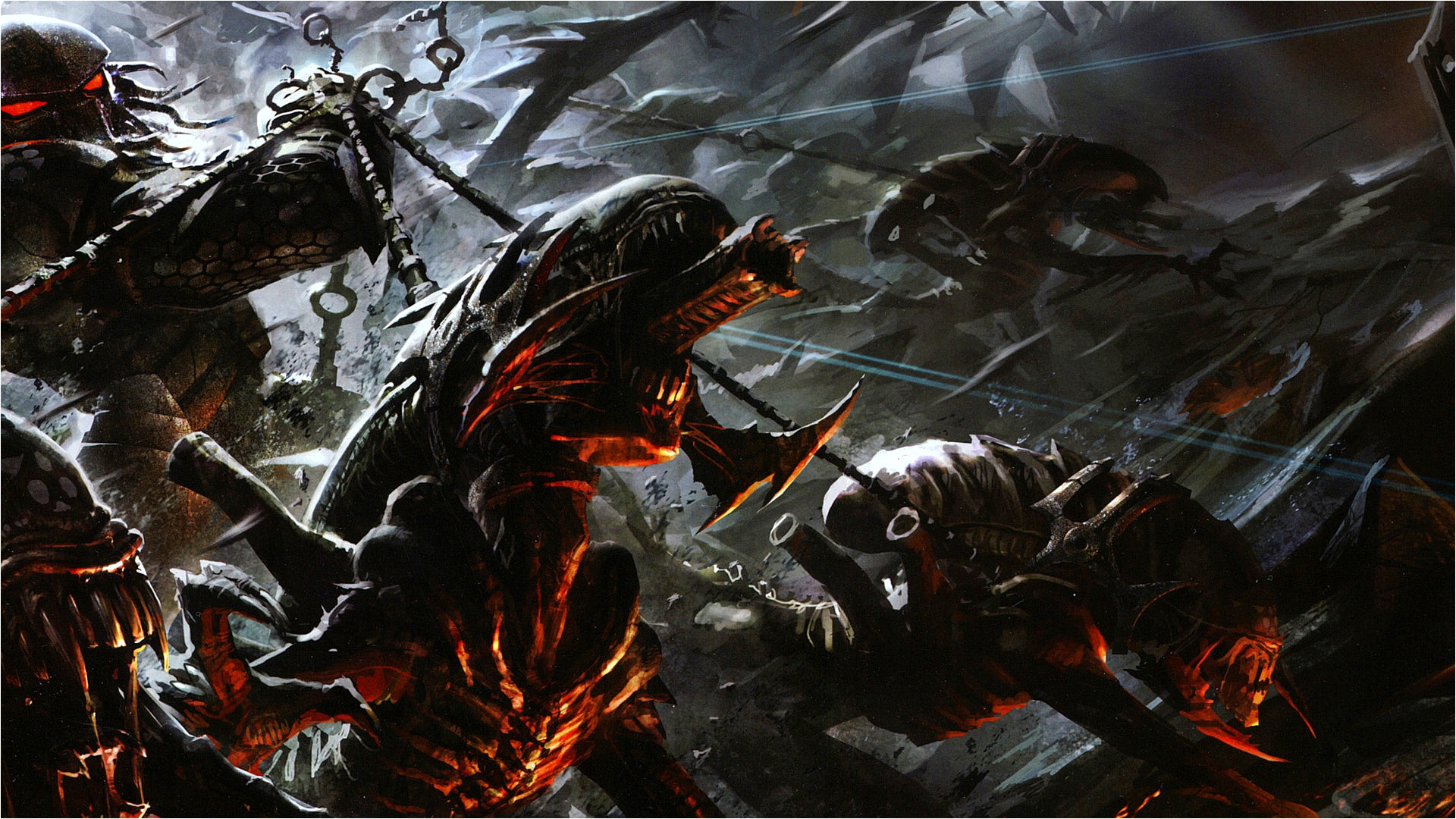 Video Game Aliens Vs Predator Alien Battle Wallpaper