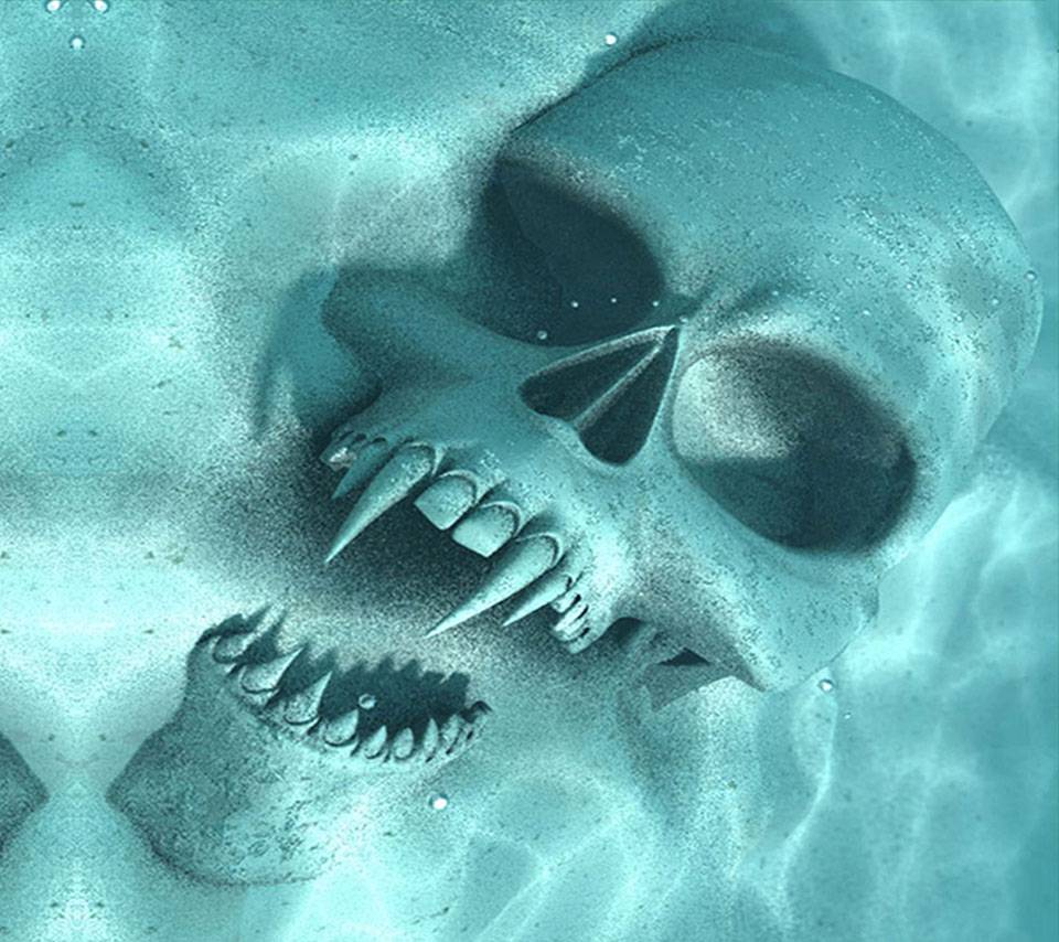Sony Xperia Arc S Decal Skin Underwater Vampire Skull