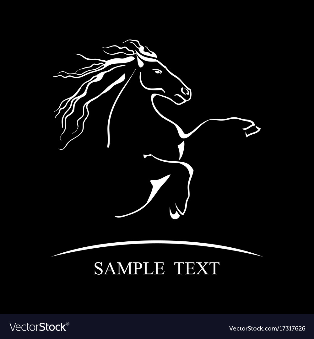 Horse Symbol On Black Background Royalty Vector Image