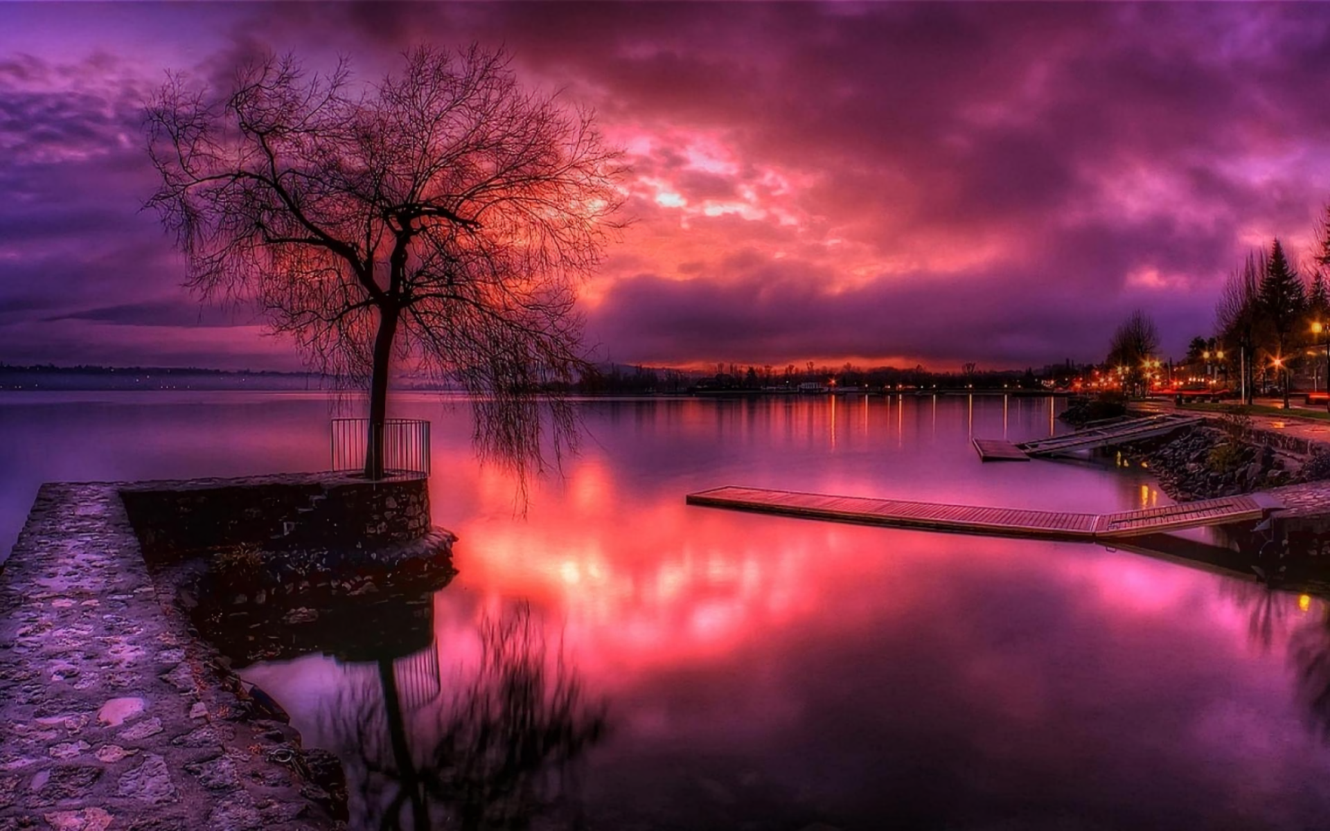 Glorious Purple Sunset HD Wallpaper Background Image