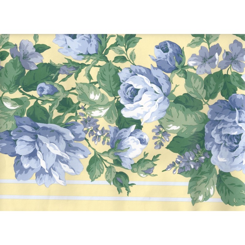 Home Floral Wallpaper Border in Blue Yellow CR3363 by Imperial