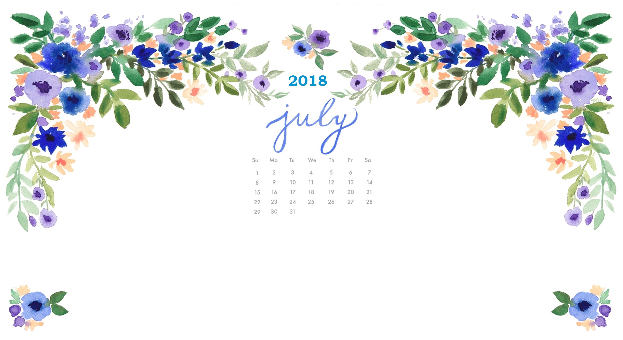 July HD Wallpaper Calendar