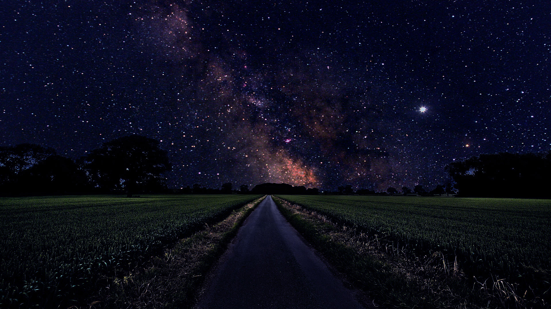Milky Way From The Road Wallpaper Wallpaperlepi