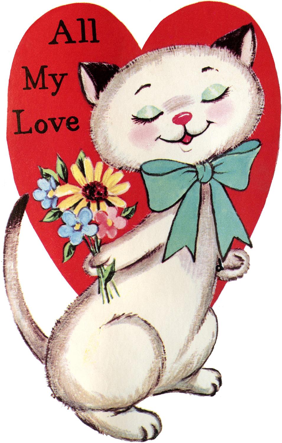 Cute Vintage Valentines Animals The Graphics Fairy