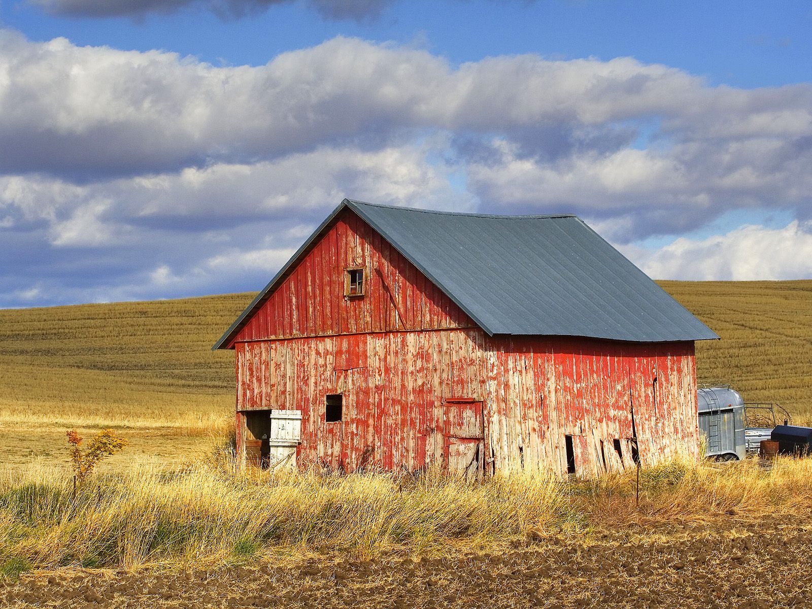 Nature Old Red Barn Palouse Washington Picture Nr