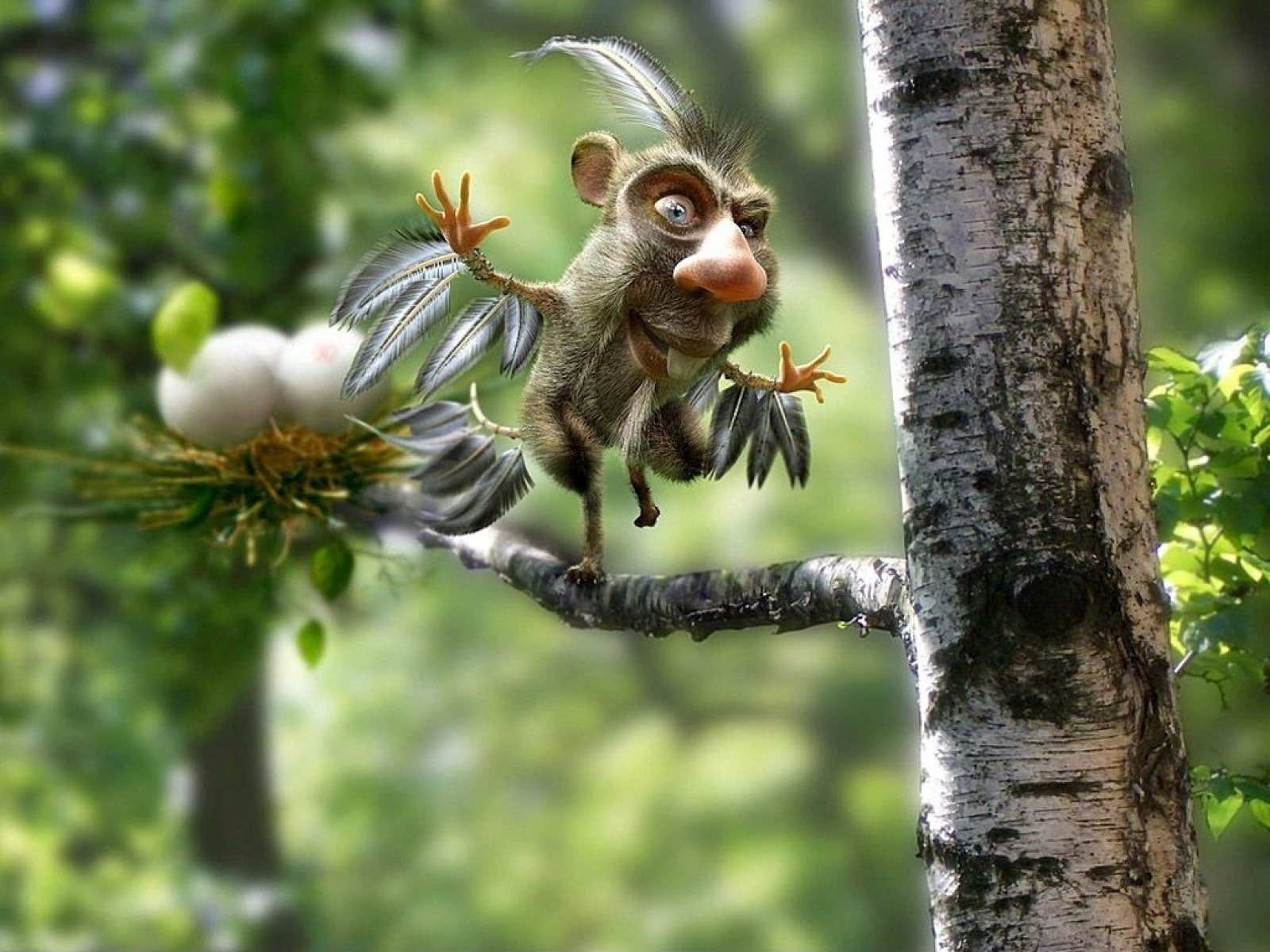 Free Wild Forest Creature   3D Digital computer desktop wallpaper