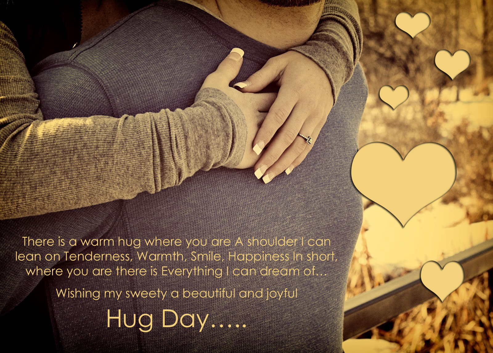 Happy Hug Day Wallpaper