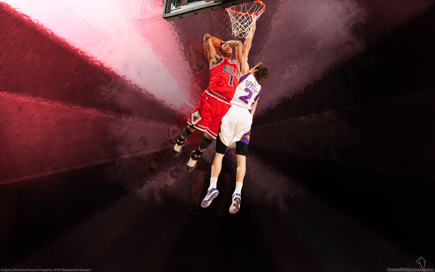 Derrick Rose Dunking over Goran Dragic NBA Picture Gallery
