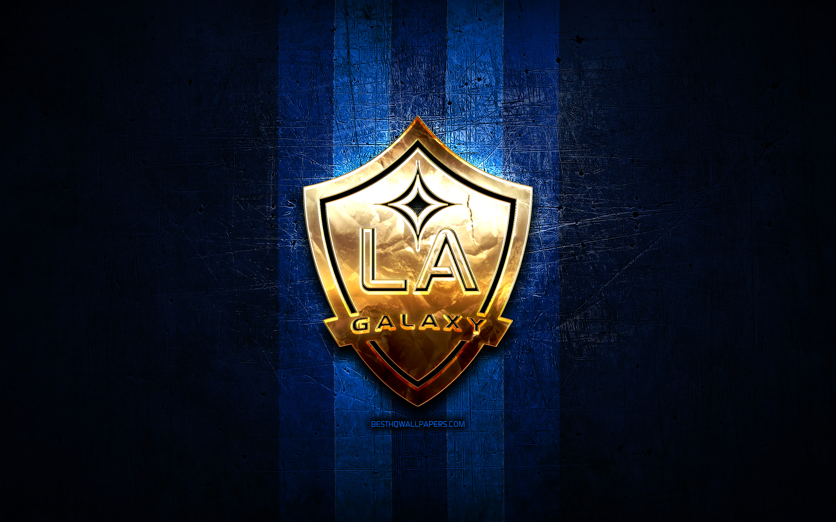 Wallpaper Los Angeles Galaxy Fc Golden Logo Mls Blue