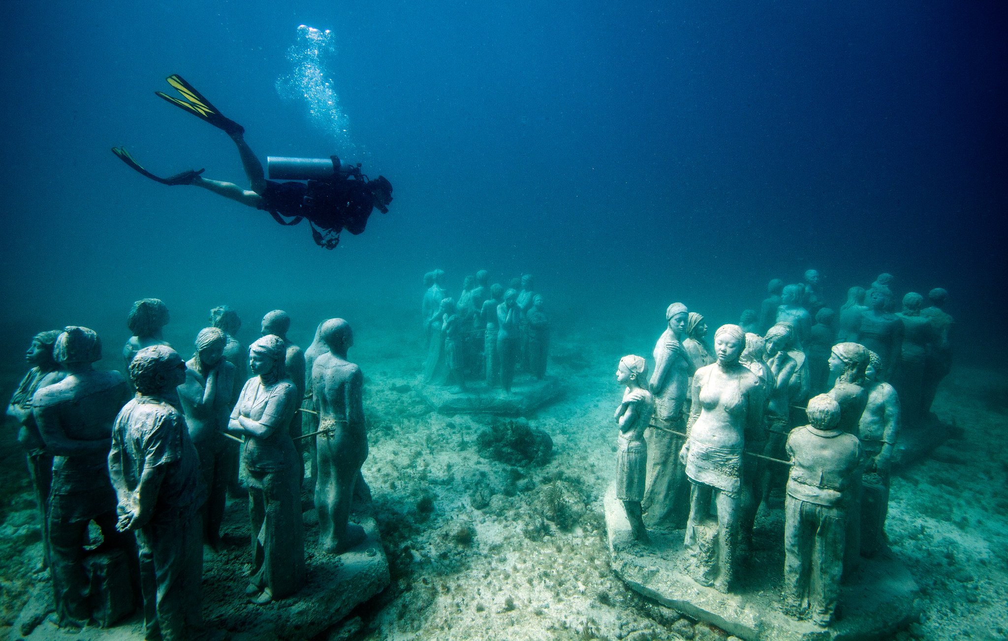 In Canc N Trying To Protect Reef With Underwater Statues