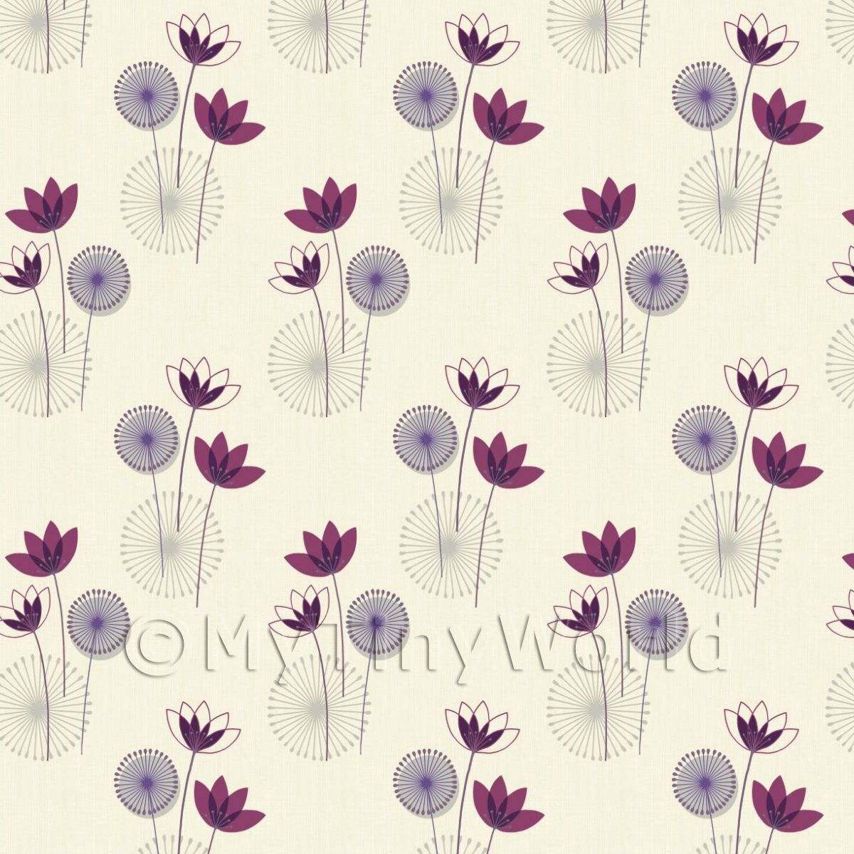 Dolls House Miniature Flowery Wallpaper Products
