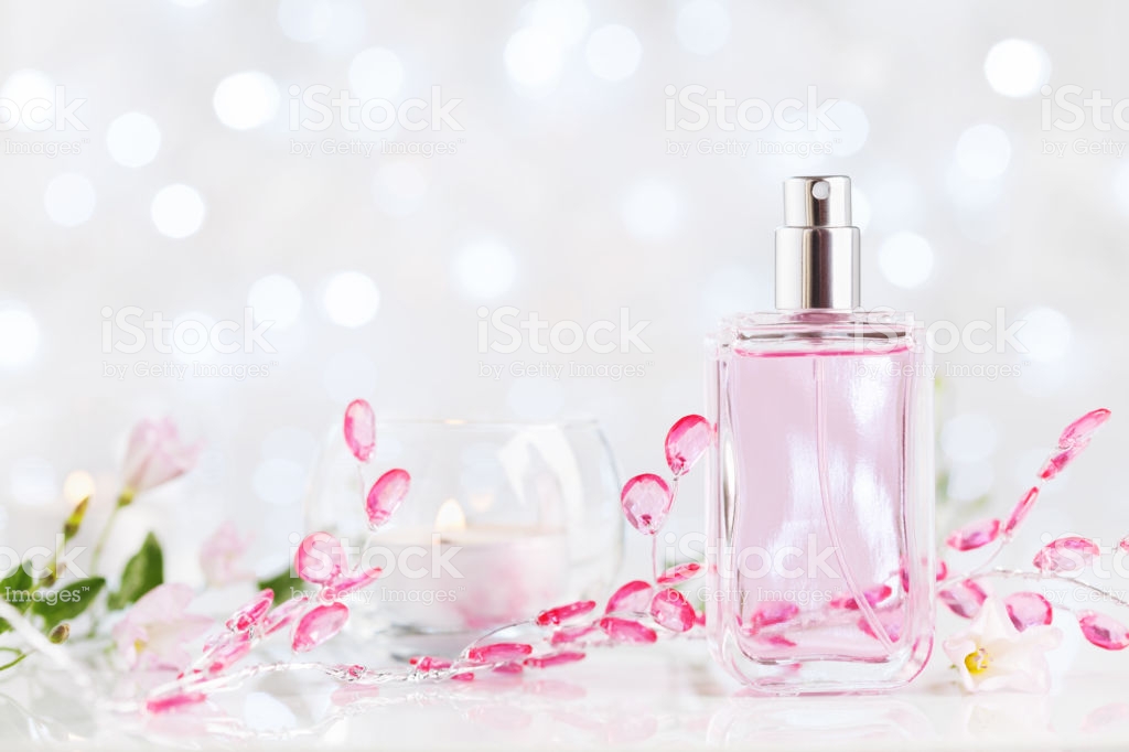 Perfume Bottle With Fresh Flower Fragrance Beauty And Perfumery