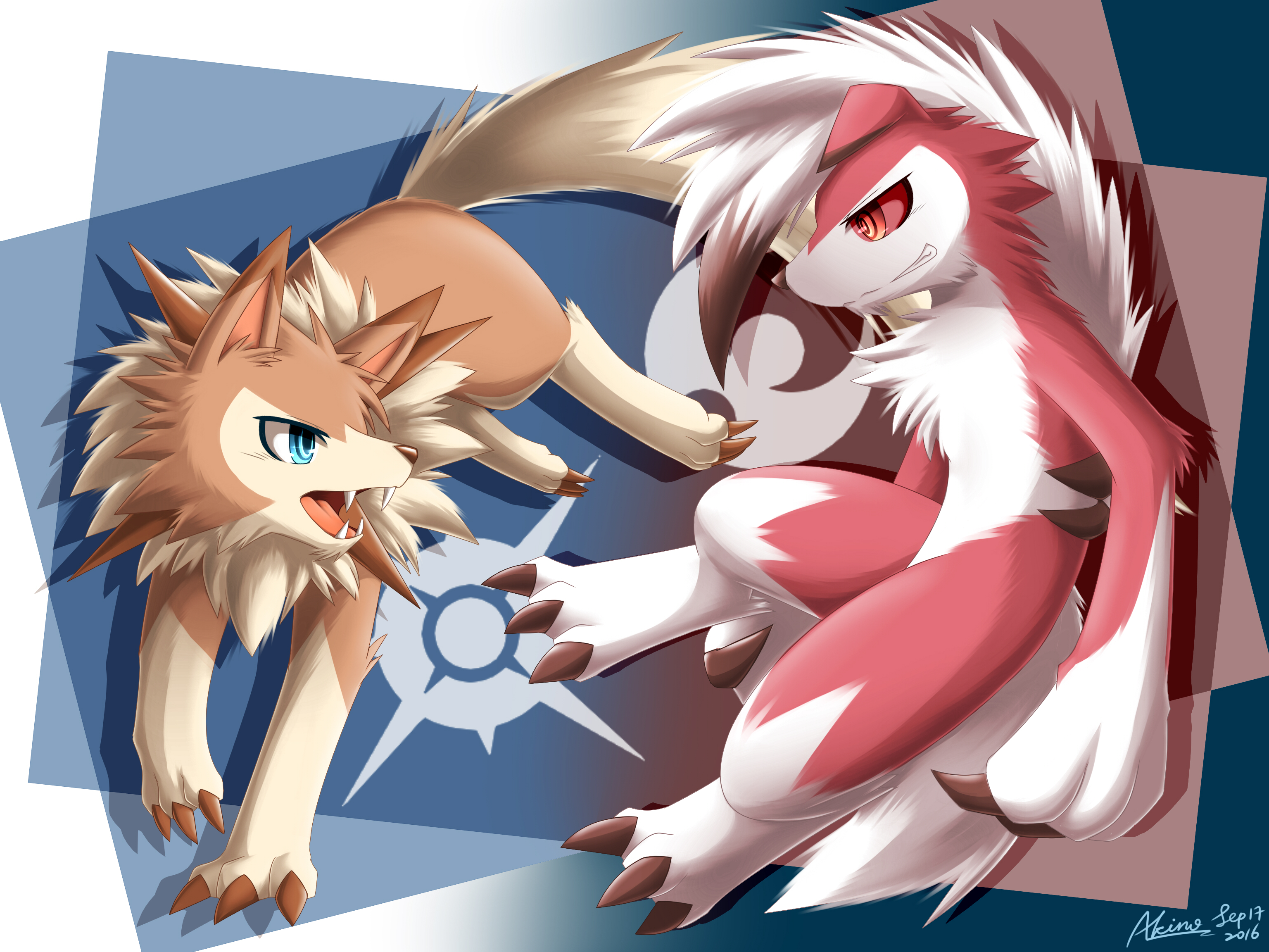 Lycanroc Midday And Midnight Form Full HD Wallpaper