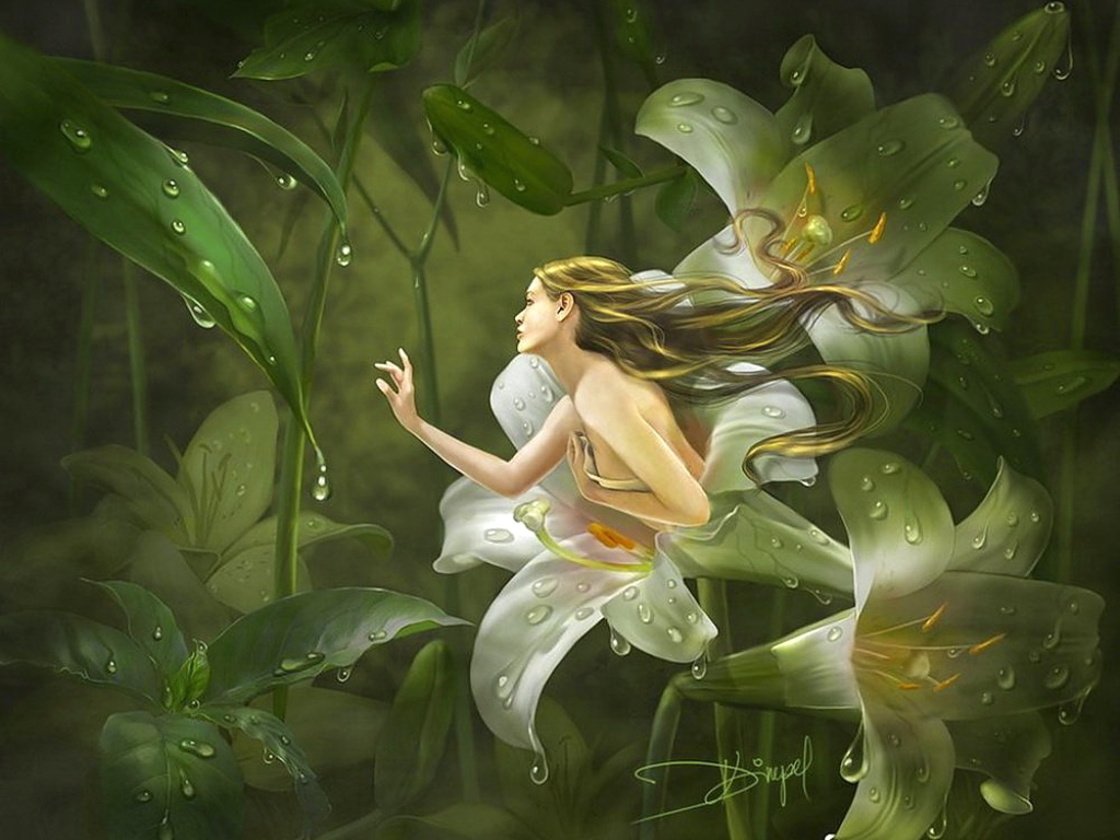 Fairy Flower Girl Wallpaper The