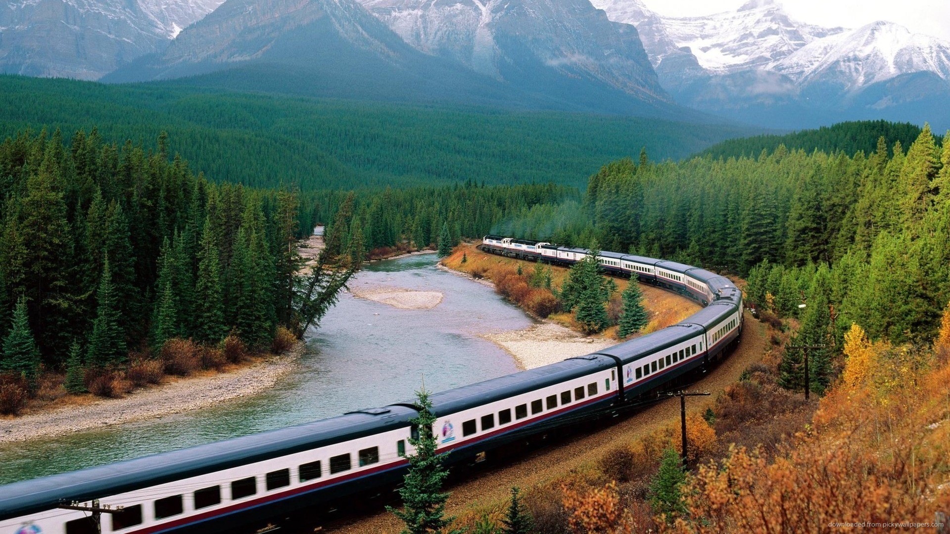 HD Beautiful Landscape With A Train Wallpaper