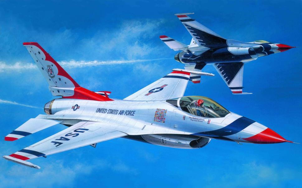 Art Painting Air Fighter Aerobatics Wallpaper Aircraft