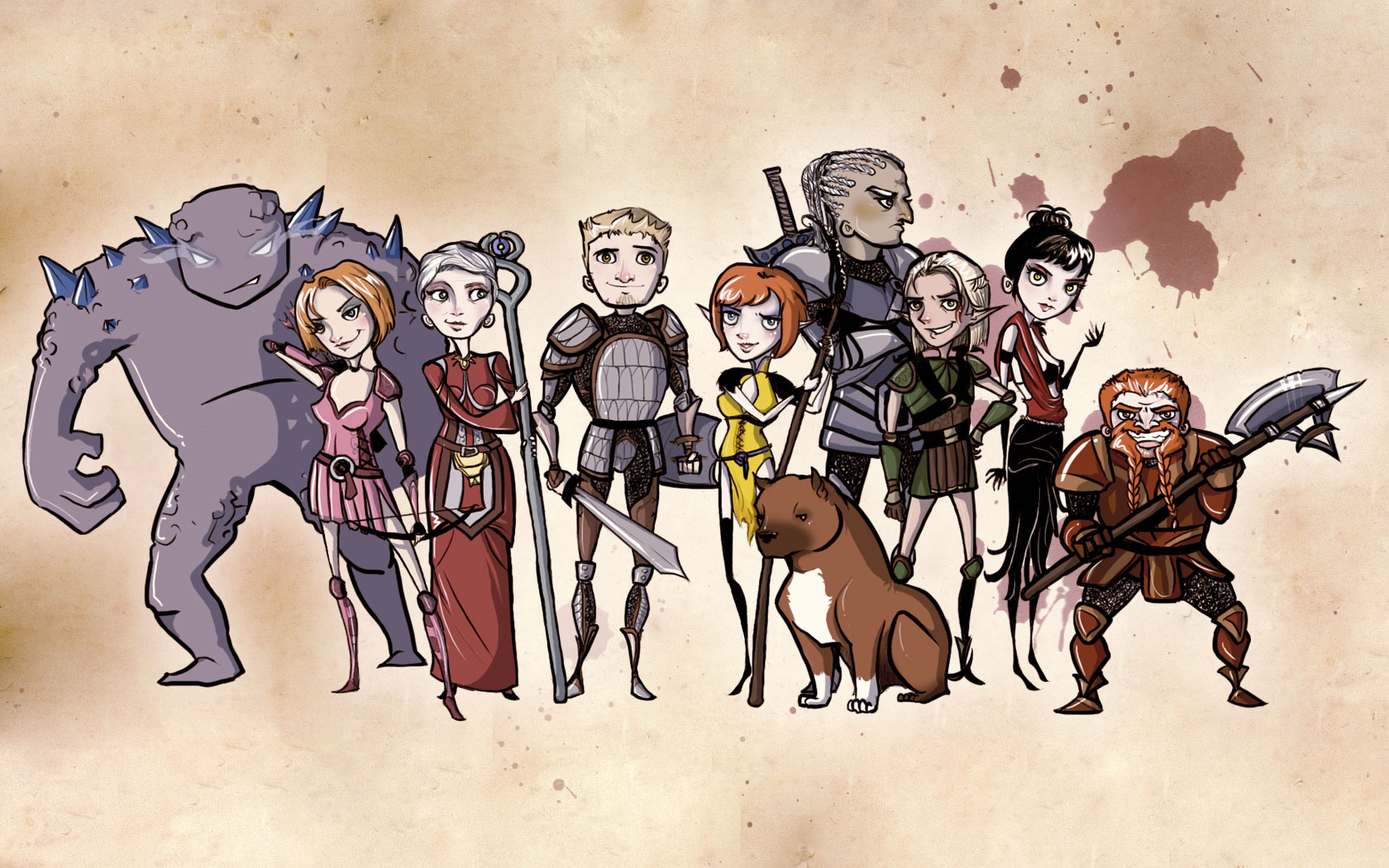Games Wallpapers   Dragon Age Drawn Characters wallpaper
