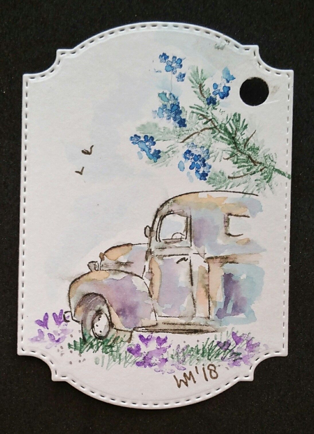 Love The Idea Of Stitching A Watercolor Cards In