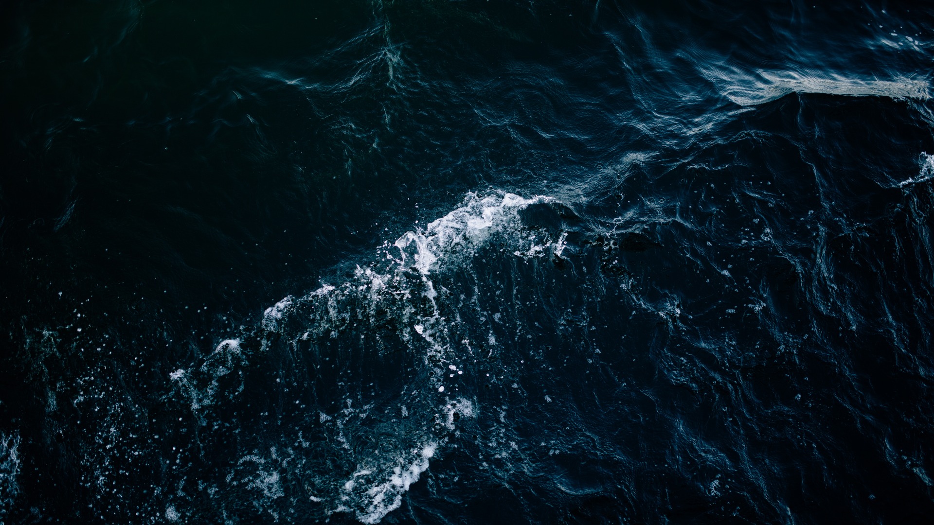 Wallpaper Sea Waves Splashes Dark Full HD