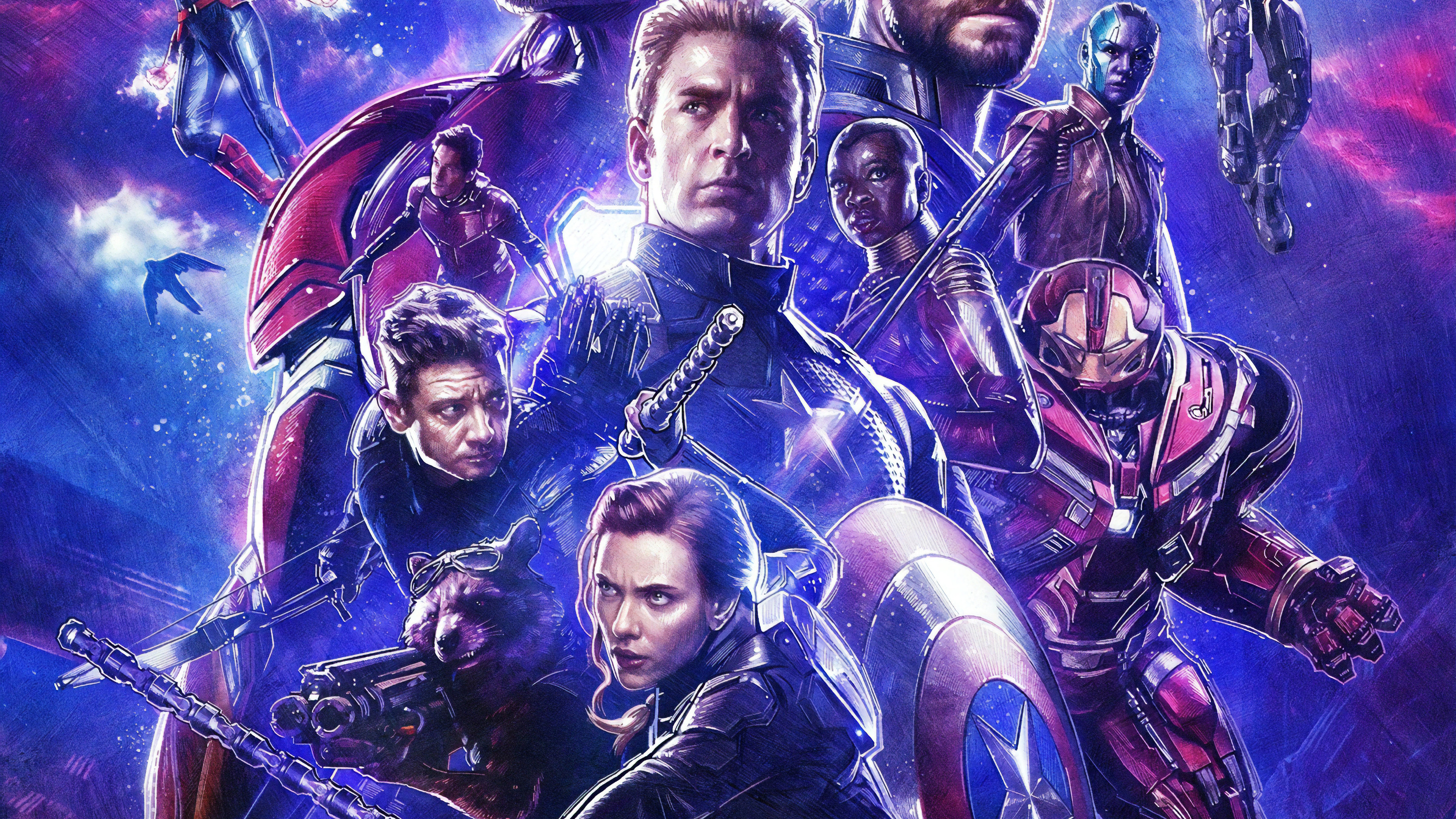 Avengers Endgame Captain America Black Widow Hawkeye 4K Wallpaper 91