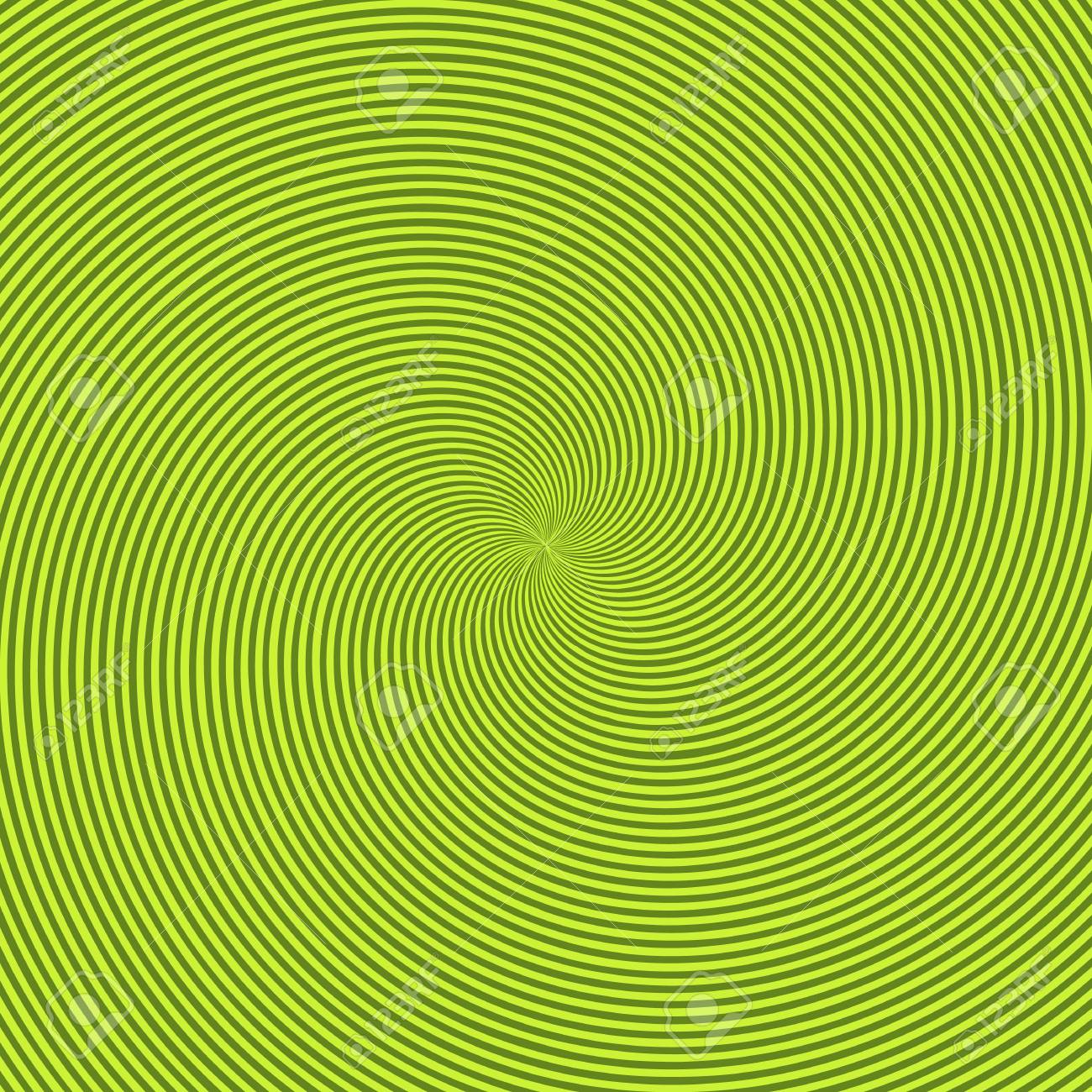 Green Radiant Background With Circular Swirl Helix Or Twist