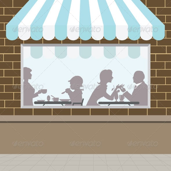 Front of Coffee Shop   Backgrounds Business