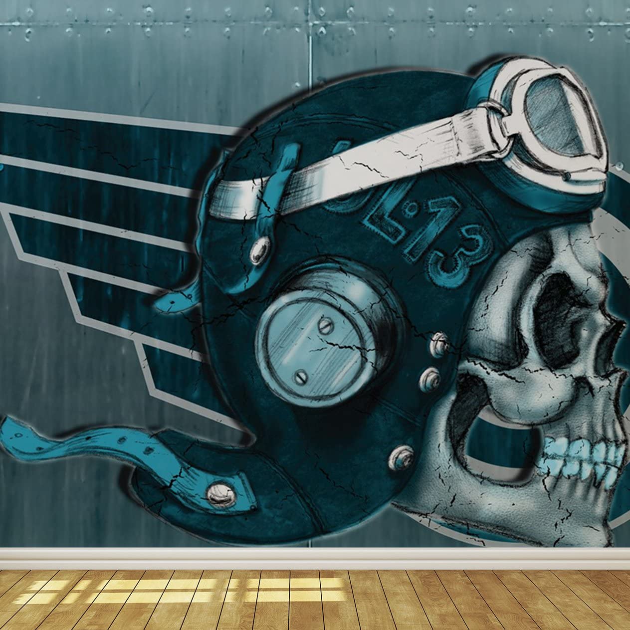 Skull Aviator Wallpaper Mural Amazon