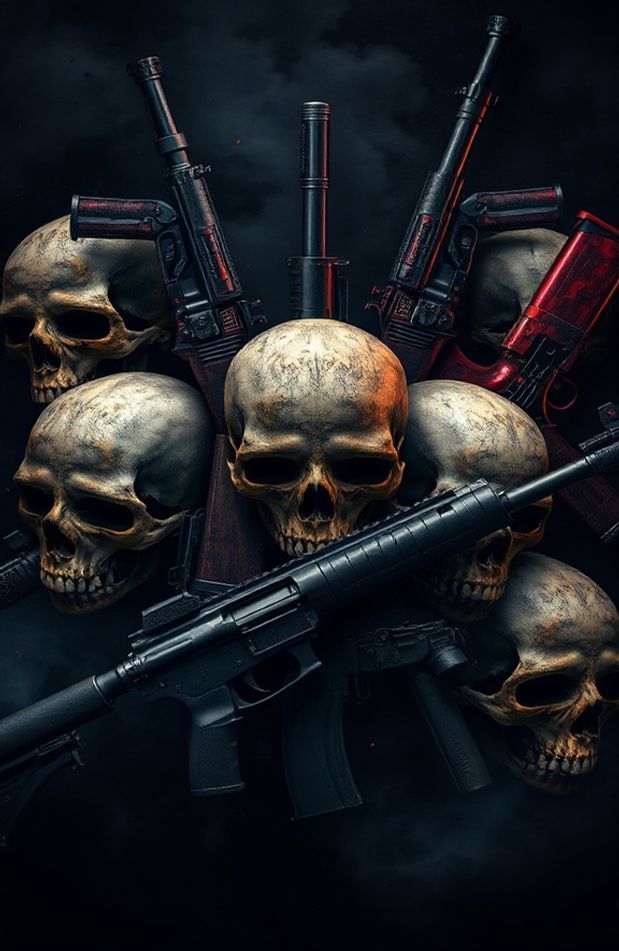 Skulls And Guns Wallpaper