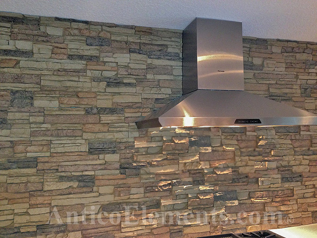 Kitchen faux stone wall   Contemporary   miami   by Antico Elements