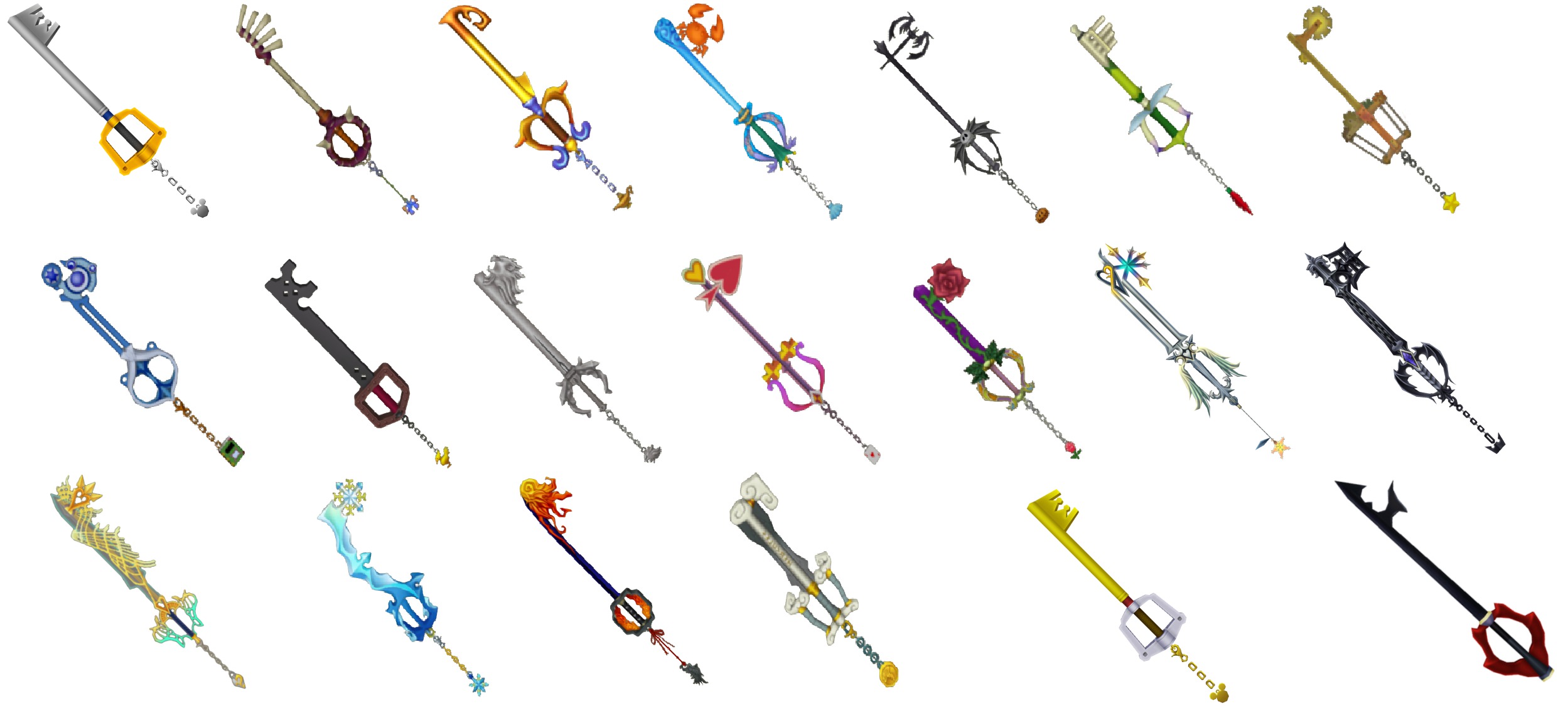 This Kingdom Hearts Keyblades Keyblade Many Keychains Image From Our