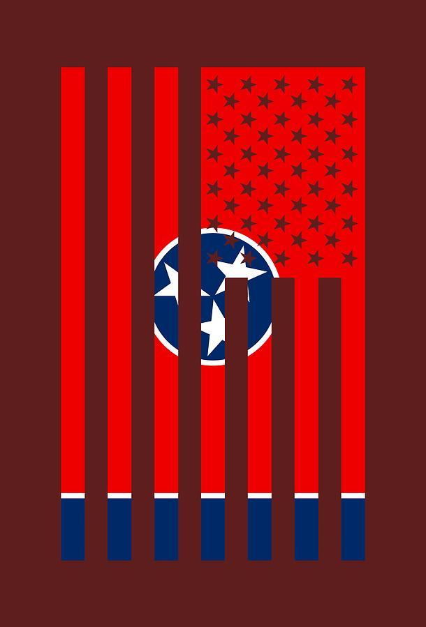 Tennessee State Flag Graphic Usa Styling Digital Art By Garaga