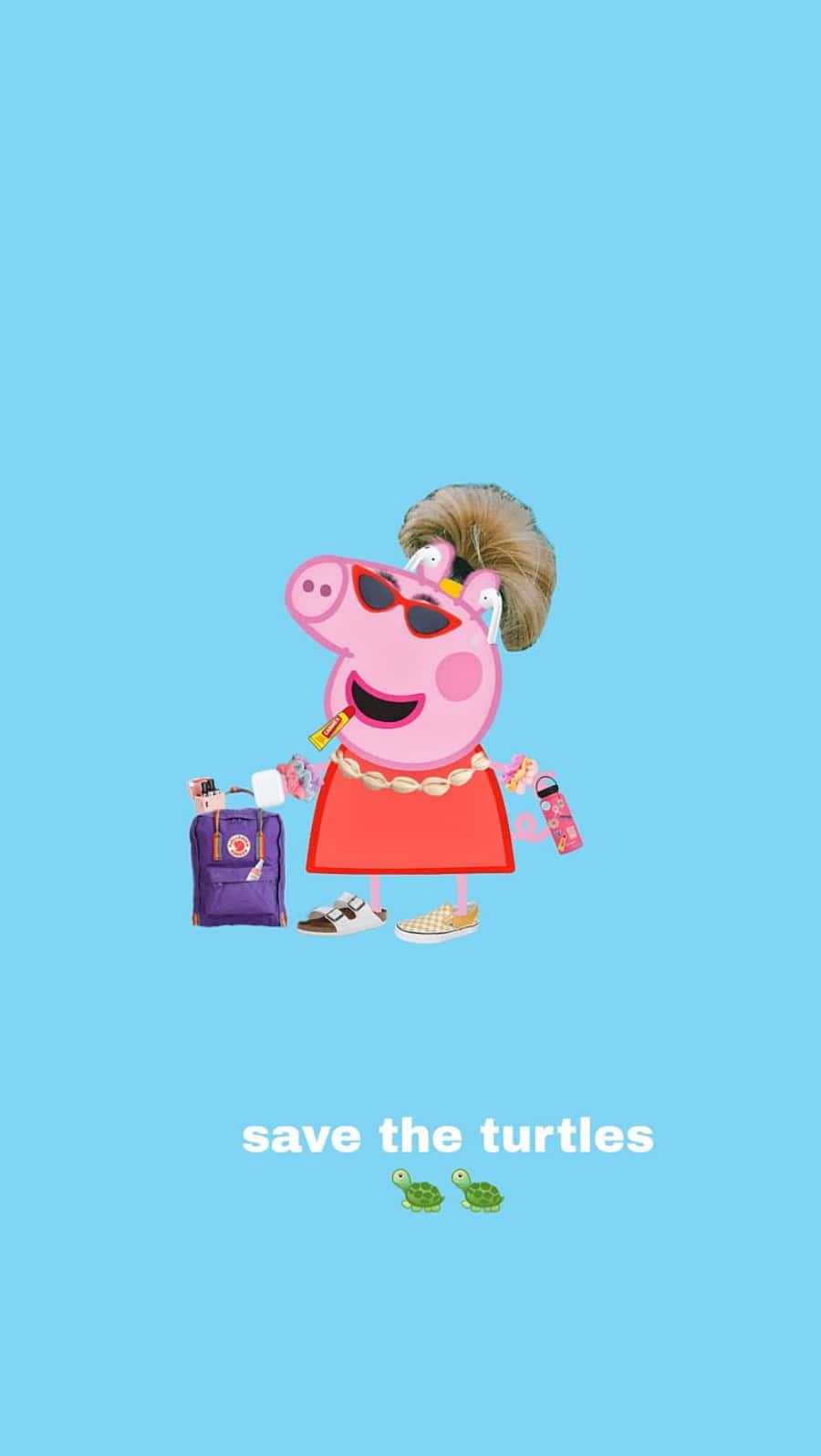 Funny Peppa Pig Picture Turtle Wallpaper