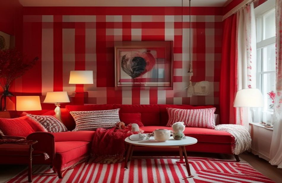 Red And White Striped Wallpaper