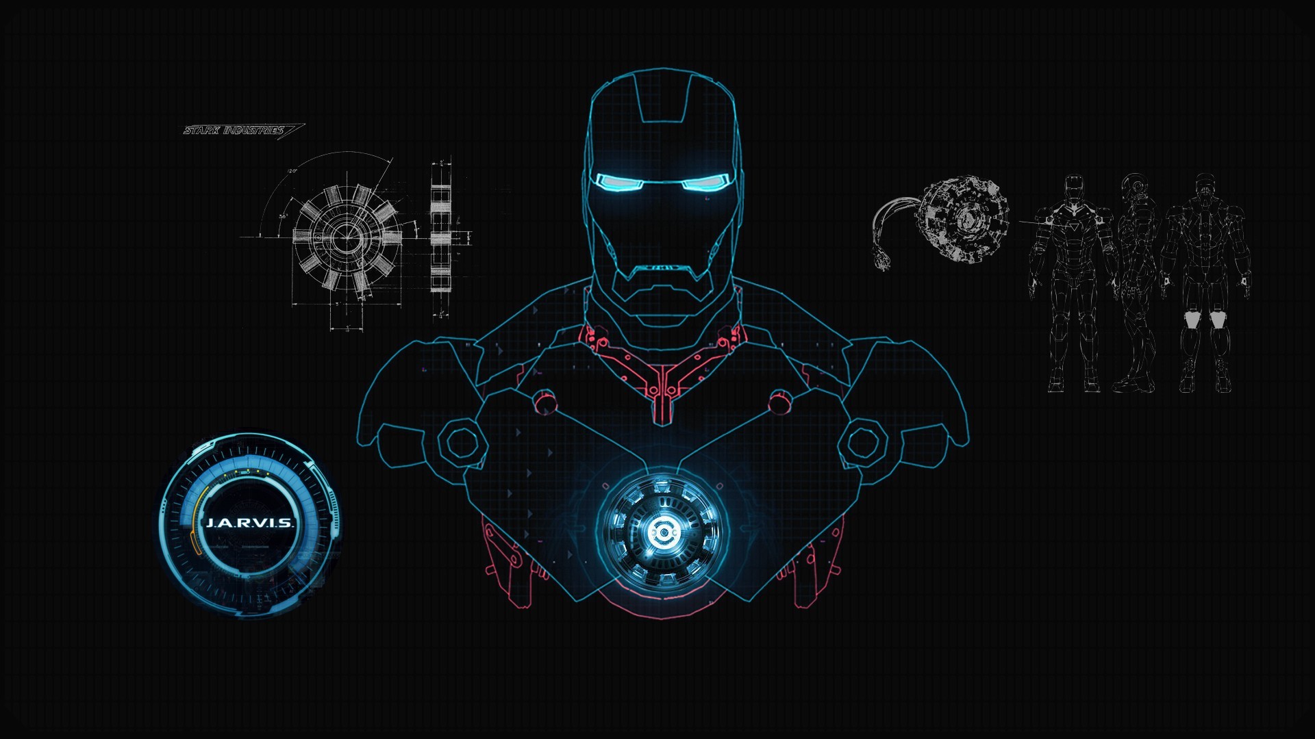 HD Wallpaper Iron Man Scheme Armor Futuristic