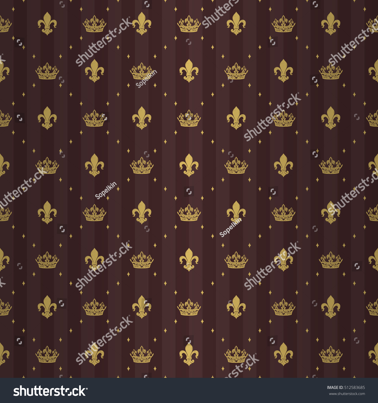 Luxe Royal Seamless Pattern Corona Kingly Stock Vector Royalty