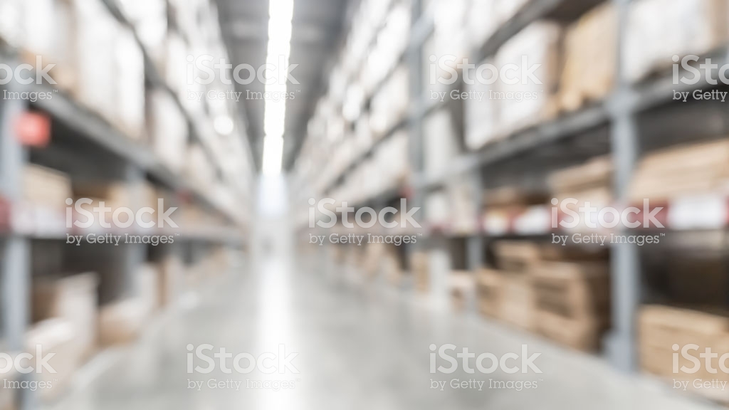 Warehouse Industry Blur Background With Logistic Wholesale