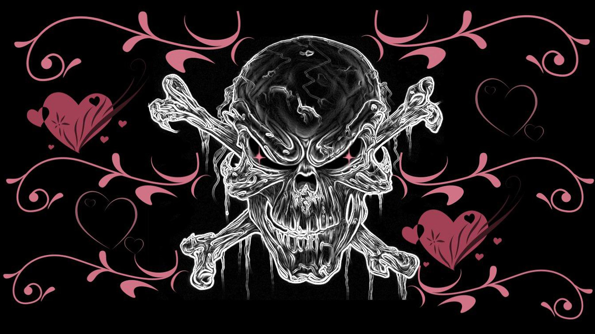 Pink Skull Wallpaper HD Desktop