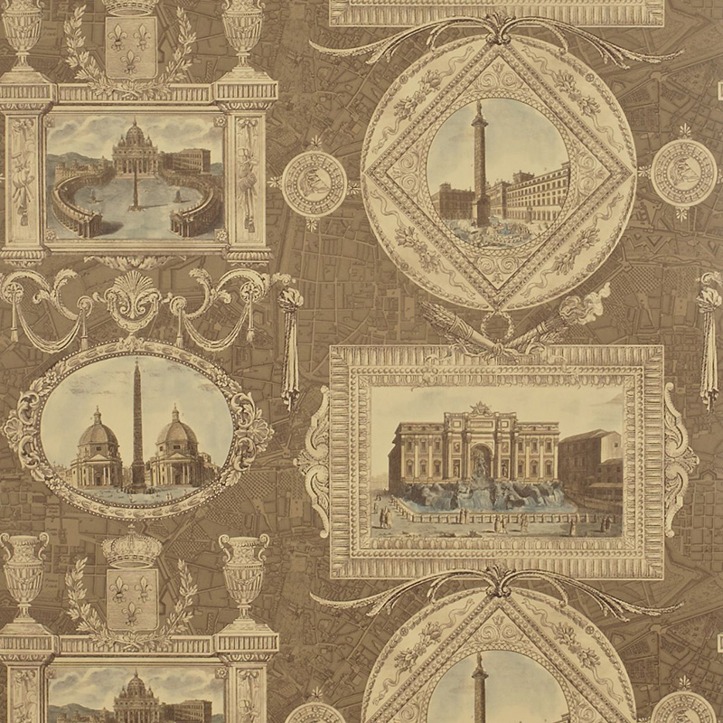  GraphiteBeige wallpaper from the Toile collection priced per roll
