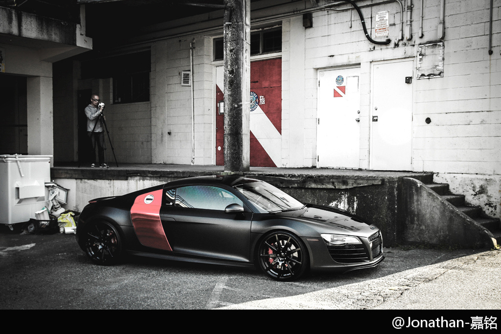 Audi R8 Matte Black Wallpaper