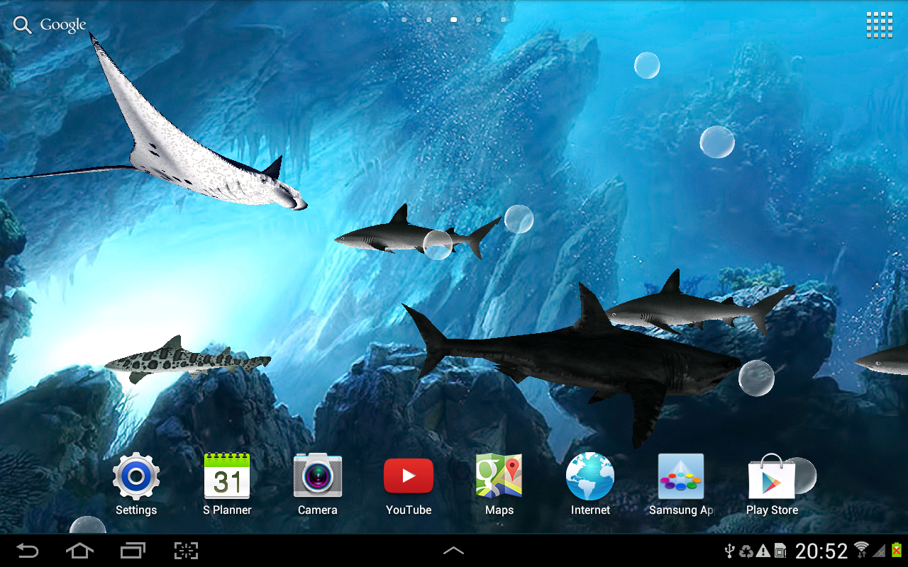 3d sharks live wallpaper hd background 3d sharks and mantas live 1280x800