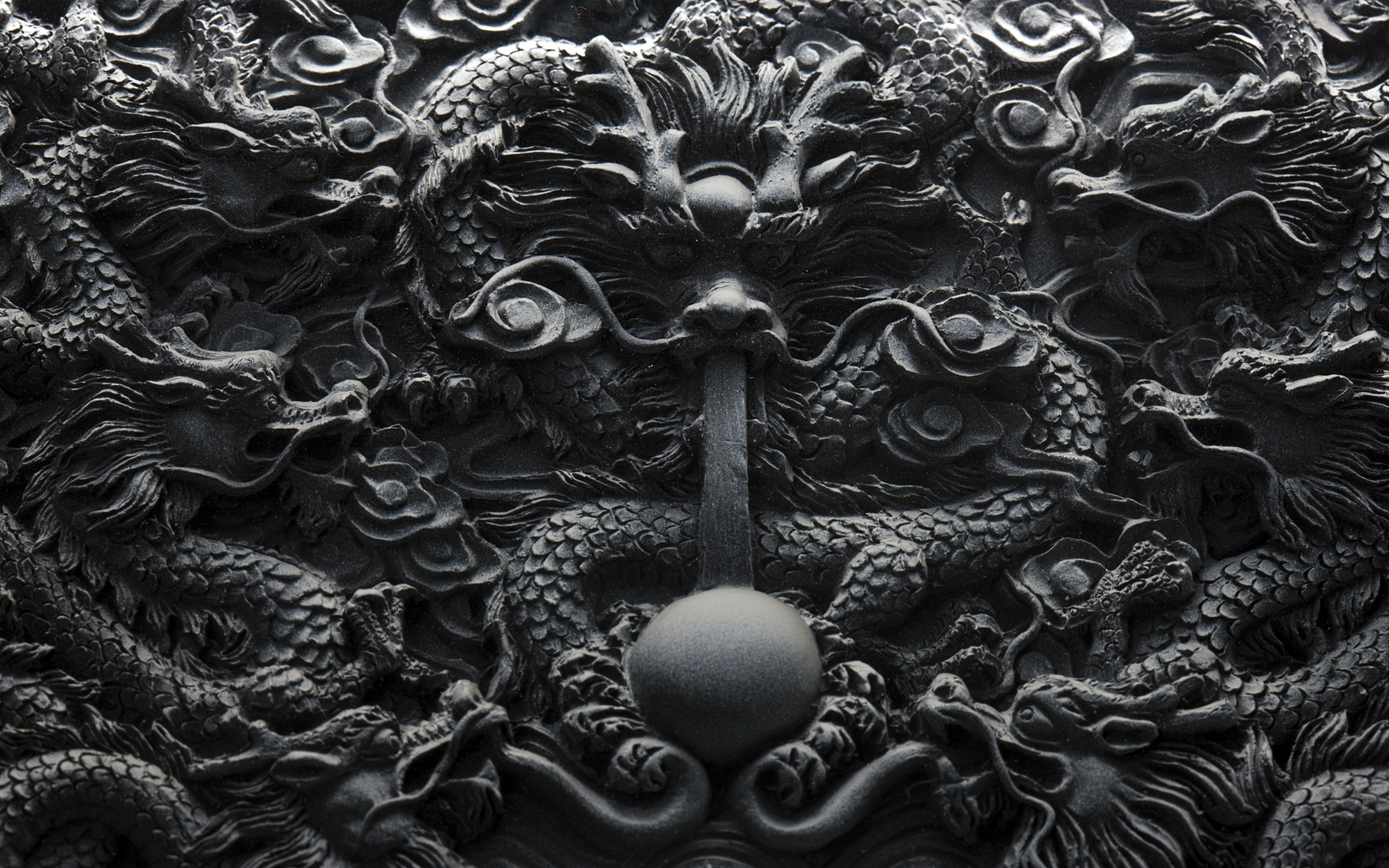 Chinese Carving Depicting A Dragon Beijing China HD Wallpaper