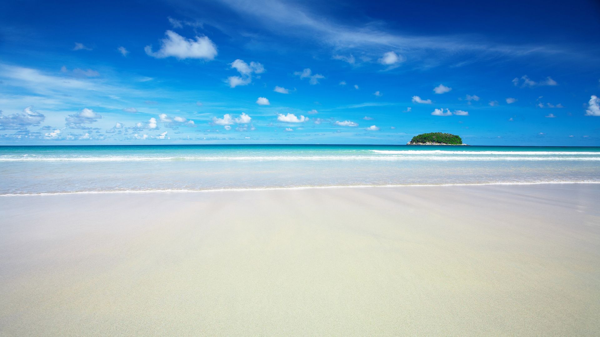 HD Sky Blue Beach Wallpaper