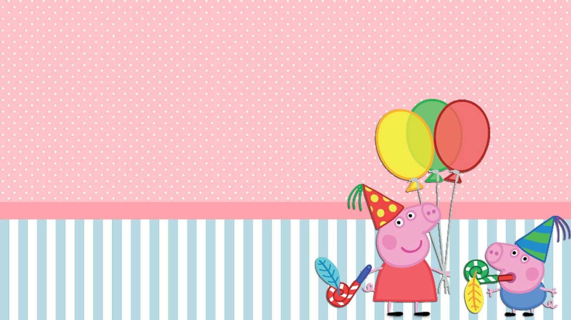 Celebration With Peppa Pig iPad Wallpaper