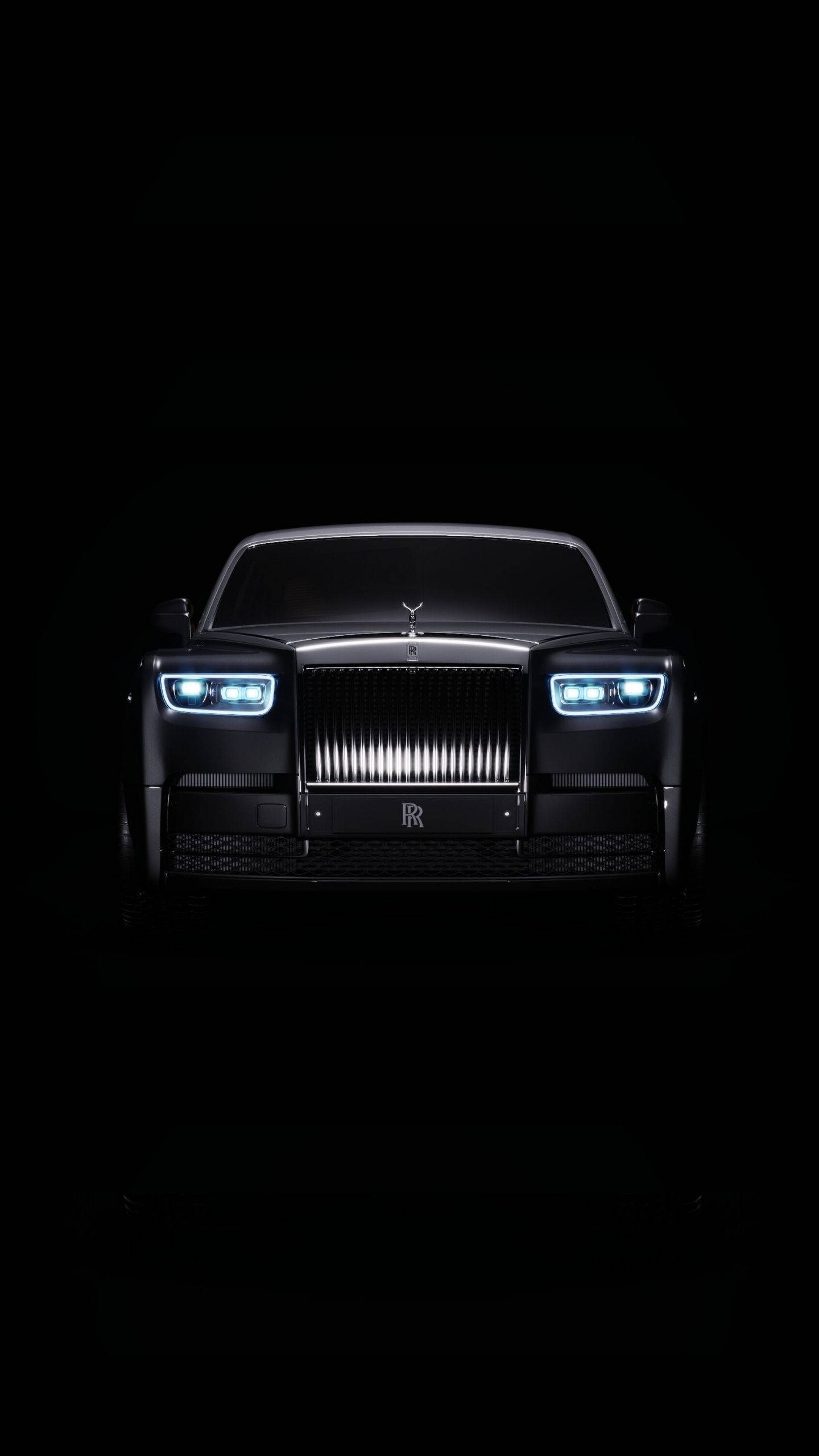 Rolls Royce 4k Black Phantom Blue Headlights Zkk0mr85ztou7z26 Wallpaper